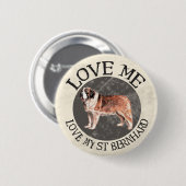 Liebe ich, Liebe mein Bernhardiner Button (Vorne & Hinten)