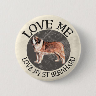 Liebe ich, Liebe mein Bernhardiner Button