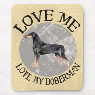 Liebe ich, Liebe mein Dobermann Mousepad