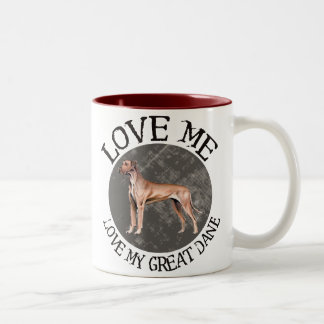 Liebe ich, Liebe mein großer Däne Zweifarbige Tasse