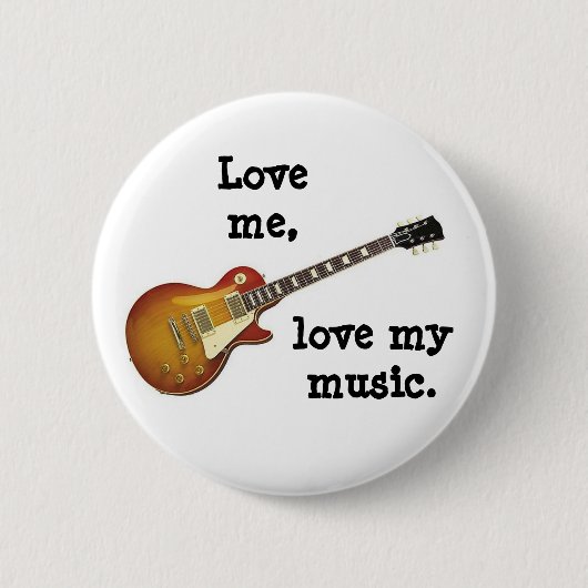 LIEBE ICH, LIEBE MEIN MUSIK-Knopf/Button-Abzeichen Button (Vorderseite)
