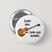 LIEBE ICH, LIEBE MEIN MUSIK-Knopf/Button-Abzeichen Button (Vorne & Hinten)