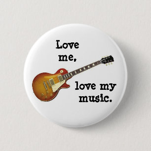 LIEBE ICH, LIEBE MEIN MUSIK-Knopf/Button-Abzeichen Button