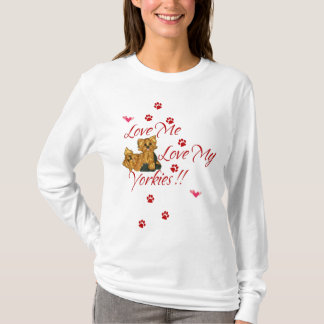 Liebe ich Liebe mein Yorkies!! Frauen-langes T-Shirt
