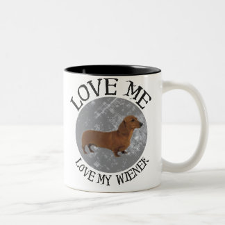 Liebe ich, Liebe meine Dackel Zweifarbige Tasse