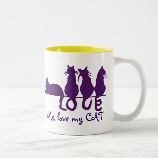 Liebe ich, Liebe meine Katze 15oz Tasse (Rechts)