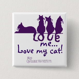 Liebe ich…, Liebe meine Katze! Quadratischer Kno Button