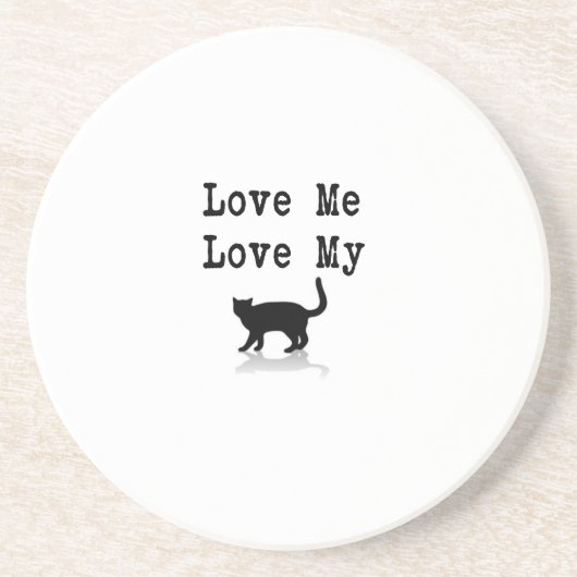 Liebe ich Liebe meine Katze Sandstein Untersetzer (Vorne)