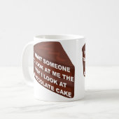 Liebe Ich mag Schokoladenkuchen Funny Mug Kaffeetasse (Vorderseite Links)