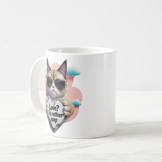 Liebe? Ich nehme ein Nickerchen Kaffeetasse (Vorderseite Links)