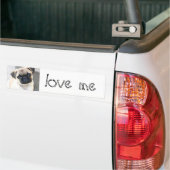 Liebe ich - niedliche Mops Autoaufkleber (Auf Lkw)