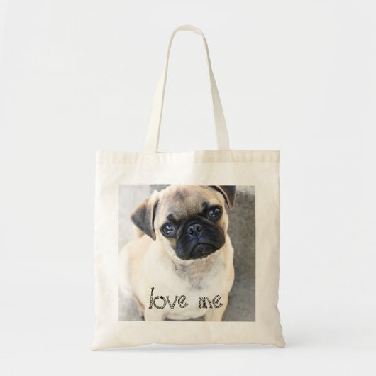 Liebe ich - niedliche Mops Tragetasche (Vorne)