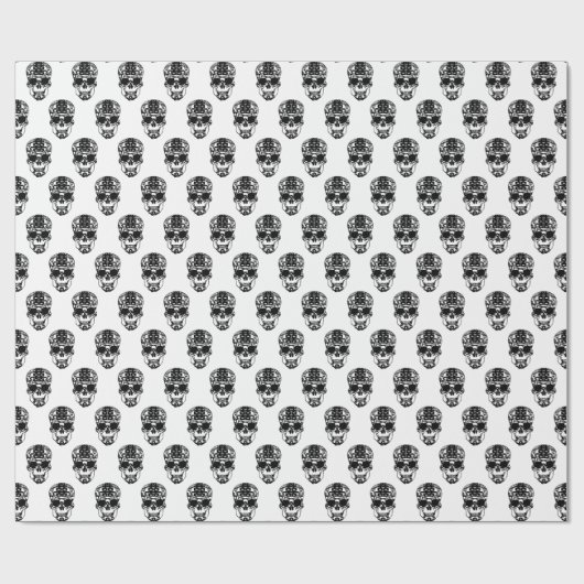 Liebe ich Schädel Wrapping_white Geschenkpapier (Flach)