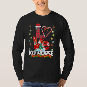 Liebe Icu Nurse Weihnachtsmannmütze Candy Xmas Paj T-Shirt