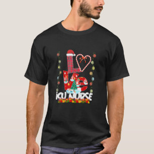 Liebe Icu Nurse Weihnachtsmannmütze Candy Xmas Paj T-Shirt