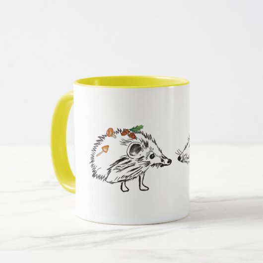Liebe Igel Herbst zeichnend Zeichnend Tasse (Vorderseite Links)