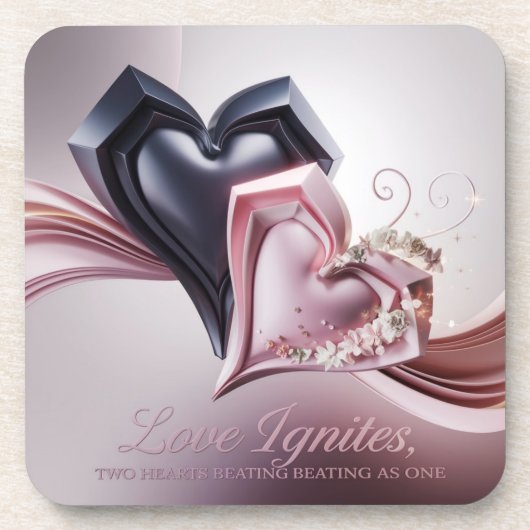 Liebe Ignites Heartbeat Untersetzer (Vorderseite)