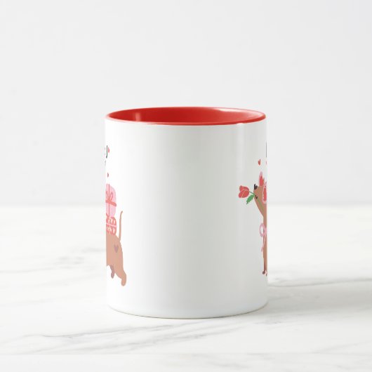 Liebe Ihr ewig Niedlicher französischer Dackel Hun Tasse (Zentrum)