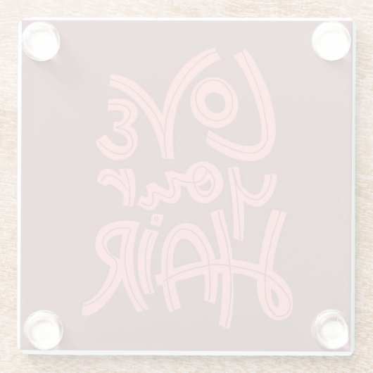 Liebe Ihr Haar Glasuntersetzer (Rückseite)