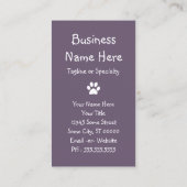 Liebe Ihr Haustier Visitenkarte (Rückseite)