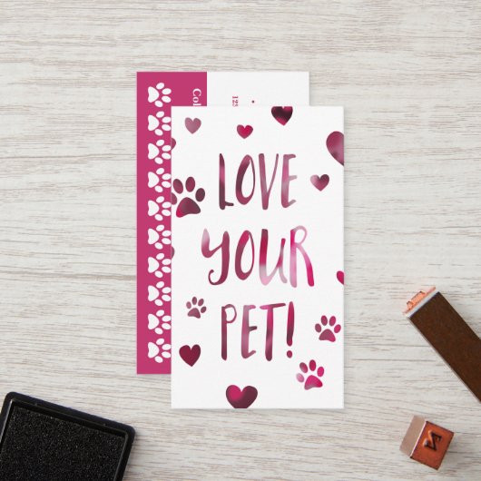 Liebe Ihr HaustierLochkarte bokeh Treuekarte (Vorderseite/Rückseite Beispiel)