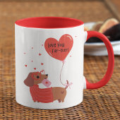 Liebe Ihr immer Niedliche Dackel Hund Rotes Herz Tasse