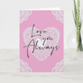 Liebe Ihr immer romantisches rosa Herz Karte (Vorderseite)