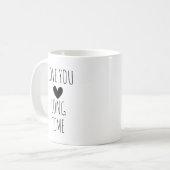 Liebe Ihr langjähriges Typografie Herz Kaffeetasse (Vorderseite Links)