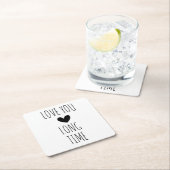 Liebe Ihr langjähriges Typografie Herz Rechteckiger Pappuntersetzer (Vor Ort)