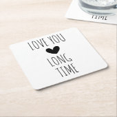 Liebe Ihr langjähriges Typografie Herz Rechteckiger Pappuntersetzer (angewinkelt)