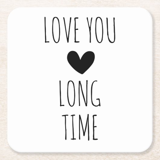 Liebe Ihr langjähriges Typografie Herz Rechteckiger Pappuntersetzer (Vorderseite)