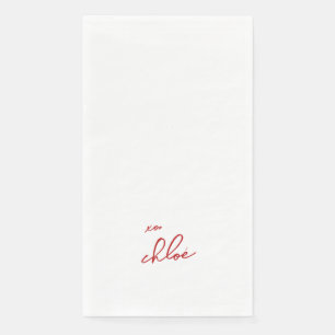 Liebe "Ihr Name" Rote Typografie Serviette