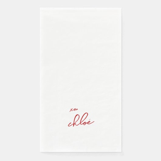 Liebe "Ihr Name" Rote Typografie Serviette (Vorderseite)