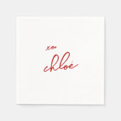 Liebe "Ihr Name" Rote Typografie Serviette (Vorderseite)