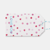 Liebe Ihr Polka Dots Sweet Valentine Pink Blue Fun Geschenkanhänger (Vorderseite (Horizontal))