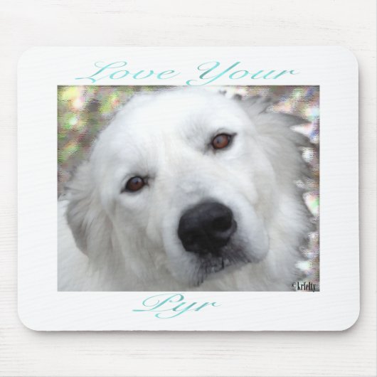 Liebe Ihr Pyr große Pyrenäen aquamarin Mousepad (Vorne)