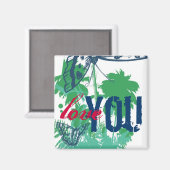 Liebe Ihr Schmetterling Palm Tree Paradise Magnet (Vorderseite/Rückseite)