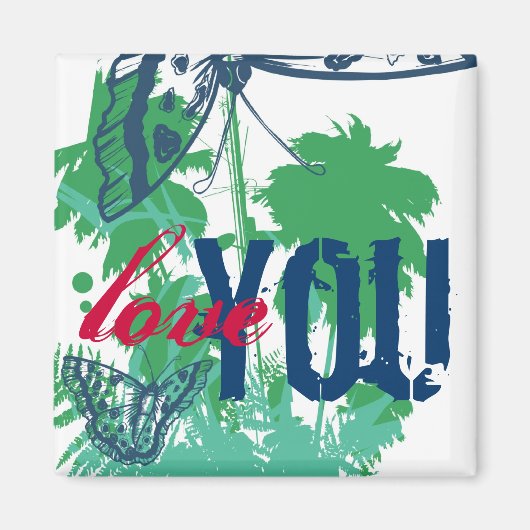Liebe Ihr Schmetterling Palm Tree Paradise Magnet (Vorne)