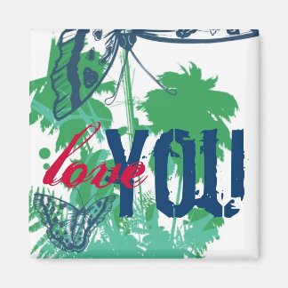 Liebe Ihr Schmetterling Palm Tree Paradise Magnet