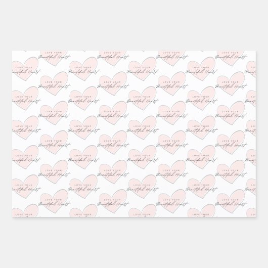 Liebe Ihr schönes Herz Wrapping Paper Set Geschenkpapier Set (Vorderseite)