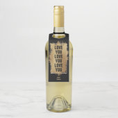 LIEBE IHR Text Gold Foil auf schwarz Flaschenanhänger (Auf Flasche)