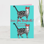 Liebe Ihr Wifes Name Cool Tablet Katze Funny Card Karte (Vorderseite)