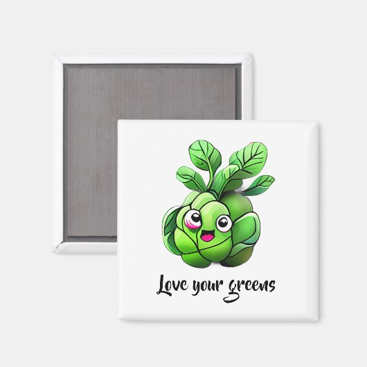 "Liebe Ihre Grüntöne" Funny Brussels Sprout Magnet (Vorderseite/Rückseite)