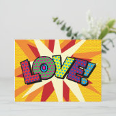 LIEBE Ihre Nachricht Sprechblase Spaß Retro Ankündigung (Stehend Vorderseite)