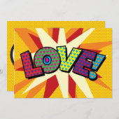 LIEBE Ihre Nachricht Sprechblase Spaß Retro Ankündigung (Vorne/Hinten)