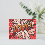 Liebe Ihre Nachricht Sprechblase Spaß Retro Postkarte (Stehend Vorderseite)