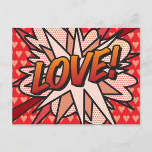 Liebe Ihre Nachricht Sprechblase Spaß Retro Postkarte