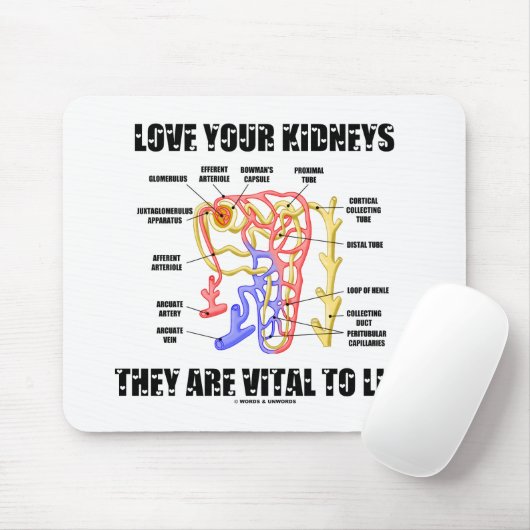 Liebe Ihre Nieren Sie sind lebenswichtig (Nephron) Mousepad (Mit Mouse)