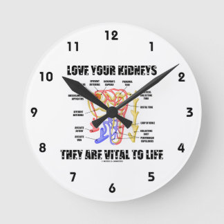 Liebe Ihre Nieren Sie sind lebenswichtig (Nephron) Runde Wanduhr
