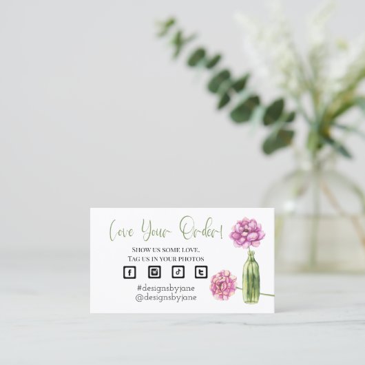 Liebe Ihrer Bestellung Einsteckkarte für kleine Un Visitenkarte (Stehend Vorderseite)